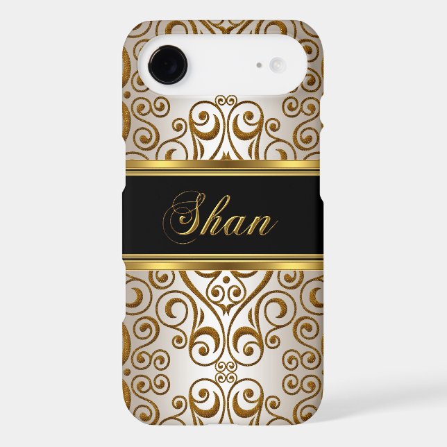 iPhone 5 Elegant Classy Gold Black Cream Case-Mate iPhone Case (Back)