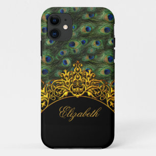 iPhone 5 Elegant Classy Peacock Black Gold 11 Case