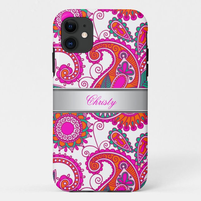 iPhone 5 Elegant Classy Pink Paisley Pattern Case-Mate iPhone Case (Back)
