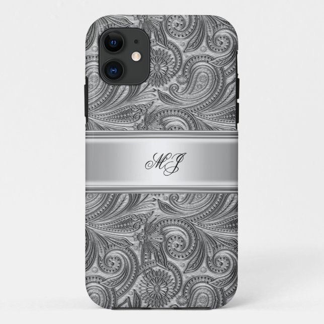 iPhone 5 Elegant Classy Silver White Case-Mate iPhone Case (Back)