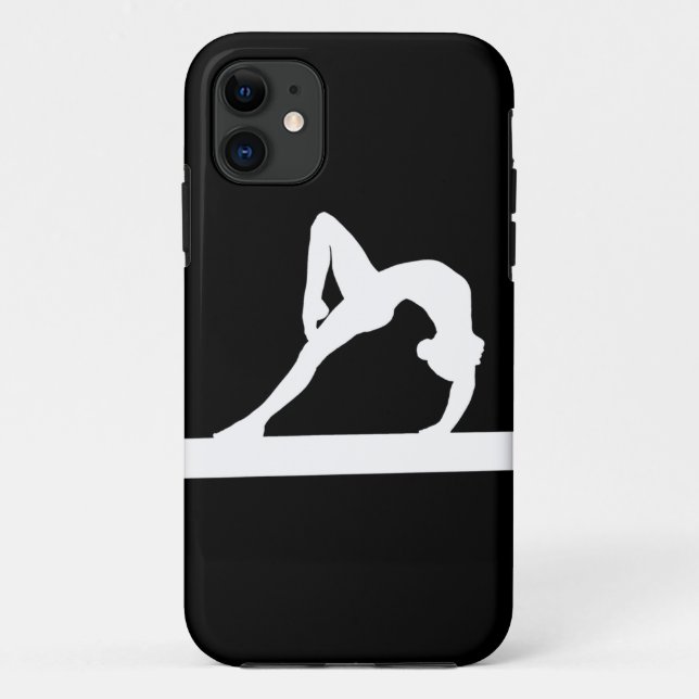 iPhone 5 Gymnast Silhouette White on Black Case-Mate iPhone Case (Back)