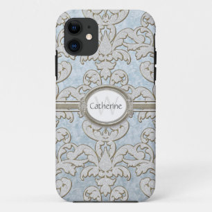 Iphone 5 Sparkle Floral Leaf Damask Personalised iPhone 11 Case