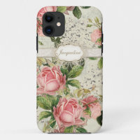 IPhone 5 - Vintage English Rose Lace n Hydrangea