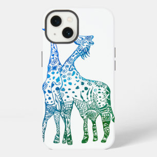 iPhone 6/6s, Tough Xtreme Blue Green Giraffes Case