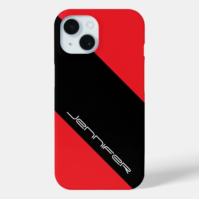 iPhone 6 Case, Red & Black, One Stripe Case-Mate iPhone Case (Back)