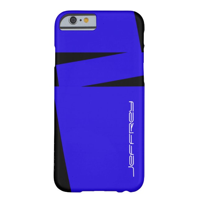 iPhone 6 Case Royal Blue & Black Stripe on Stripe (Back)