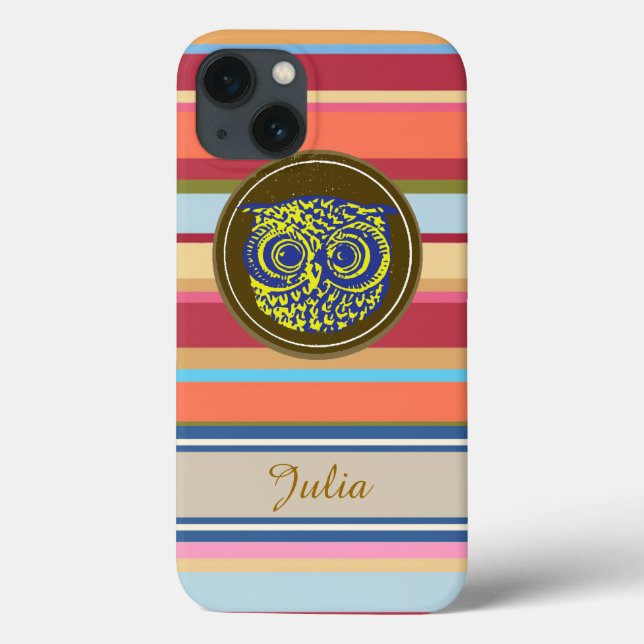 iphone 6 with an owl & colourful stripes Case-Mate iPhone case (Back)