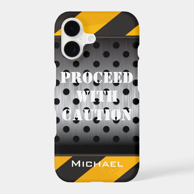 iPhone 7 Case | Construction Zone | Yellow, Black (Back)