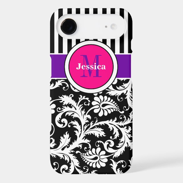 iPhone 7 Case | Damask | Stripes | Pink 3 (Back)