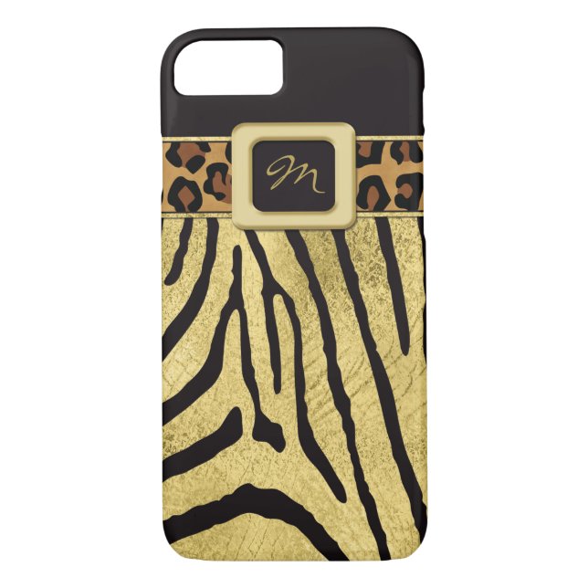iPhone 7 Case | FAUX Gold Foil | Animal Prints (Back)