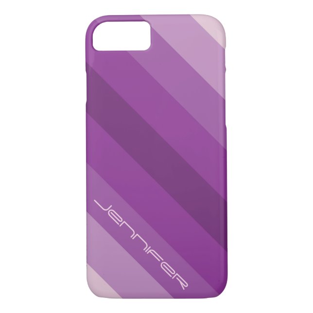 iPhone 7 Case Five Purple Diagonal Stripe Custom (Back)