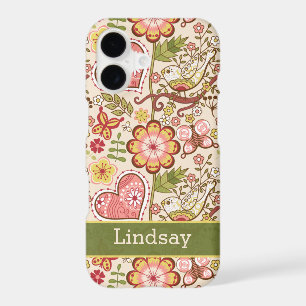 iPhone 7 Case Flowers Hearts Birds Butterflies