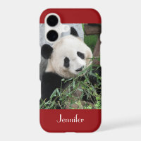 iPhone 7 Case Giant Panda Dark Red Background