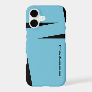 iPhone 7 Case Light Blue & Black Stripe on Stripe