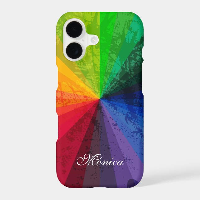 iPhone 7 Case | Rainbow Stripes | Personalised (Back)