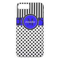 iPhone 7 Case | Stripes, Dots | Blue