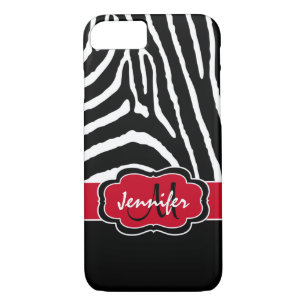 iPhone 7 Case   Zebra Stripes   Red