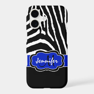 iPhone 7 Case Zebra Stripes Royal Blue
