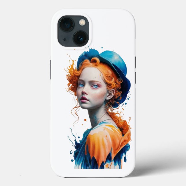 IPhone back cover colour 3D girl design (Back)