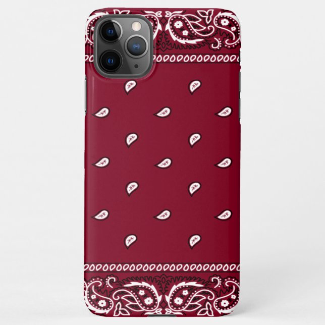 iPhone Bandanna Burgundy Phone Case (Back)