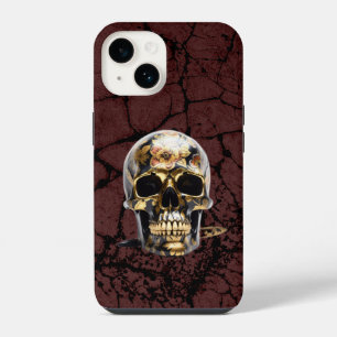 iPhone black & gold skull grunge cover
