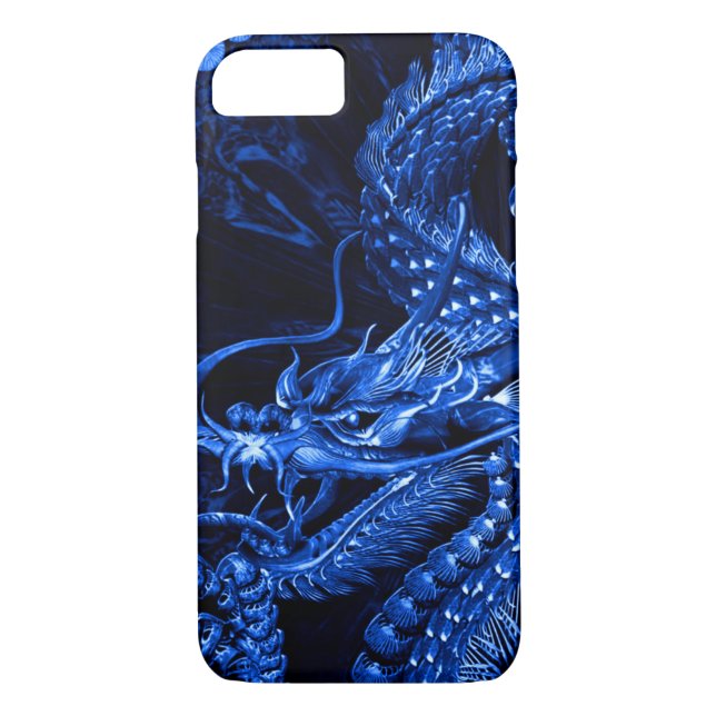 iPhone Blue Chinese Dragon Art Case (Back)