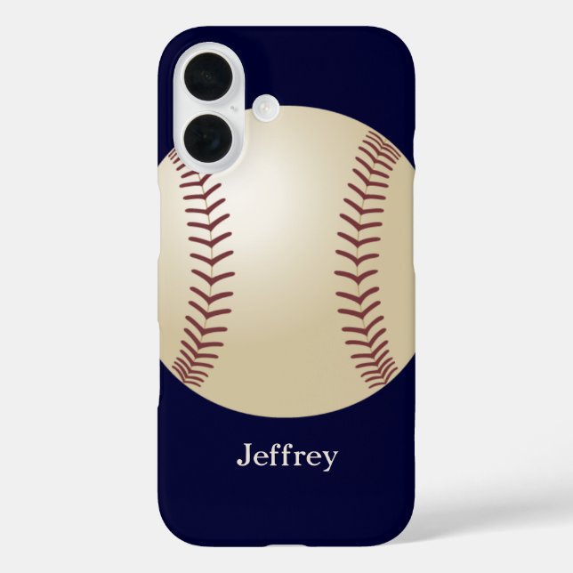 iPhone Case, Baseball, Blue, Personalised Name Case-Mate iPhone Case (Back)