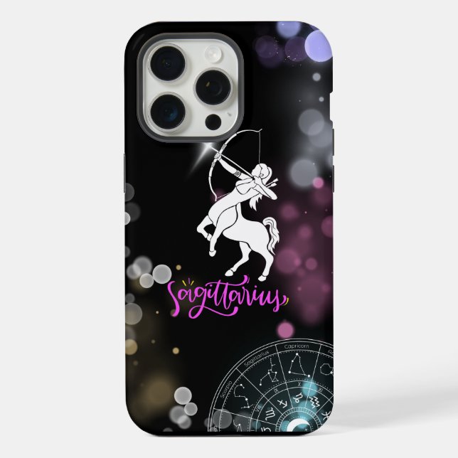 iPhone Case black Sagittarius (Back)