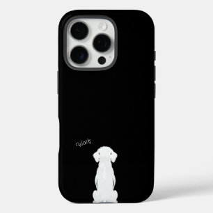 Iphone case black with dog silhouette