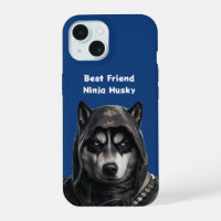 IPhone Case Blue Personalised Ninja Husky