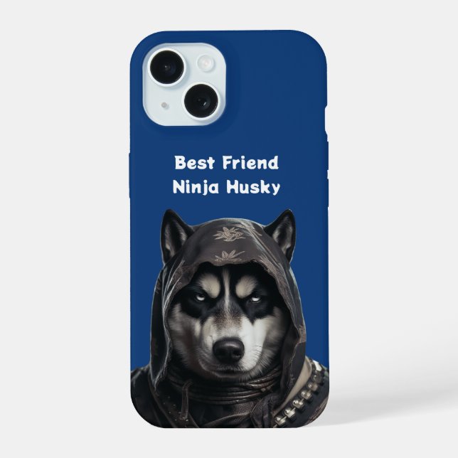  IPhone Case Blue Personalised  Ninja Husky   (Back)
