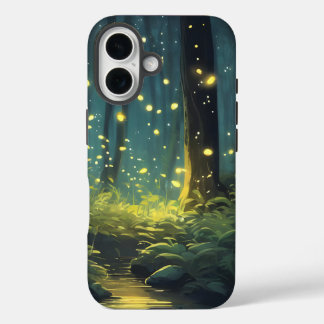 iPhone Case - Bright Cosy Forest with Fireflies