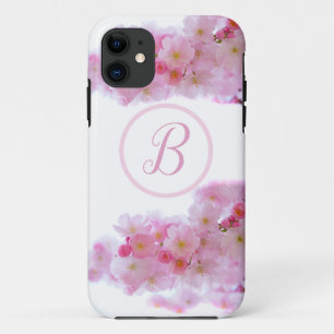 iPhone Case Cherry Blossom Flowers with Initial
