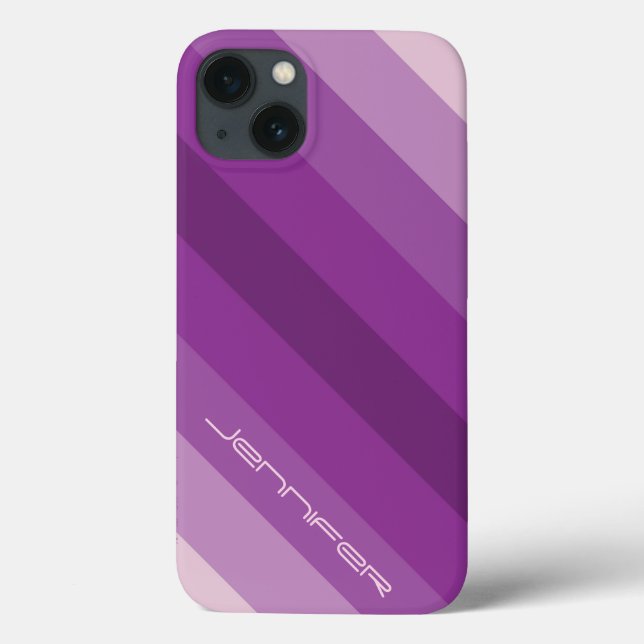 iPhone Case Five Purple Diagonal Stripe Custom (Back)