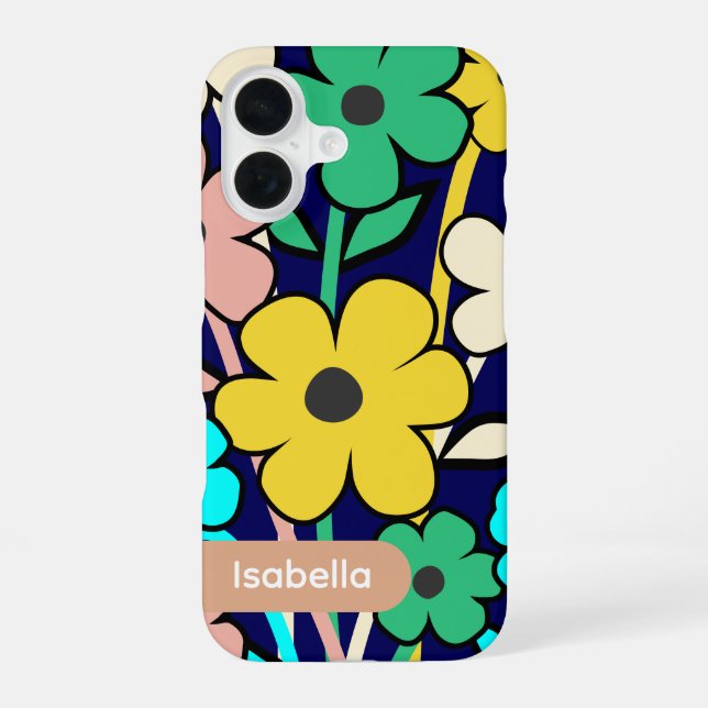 iPhone case floral colourful pattern aesthetic (Back)