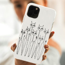 iPhone Case (Hand-drawn Cats)