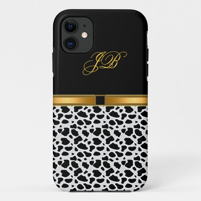 iPhone Case-Mate Case Gold Black (Back)