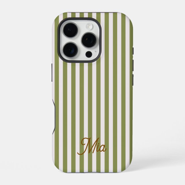 iPhone Case Personalised Striped Custom Name (Back)