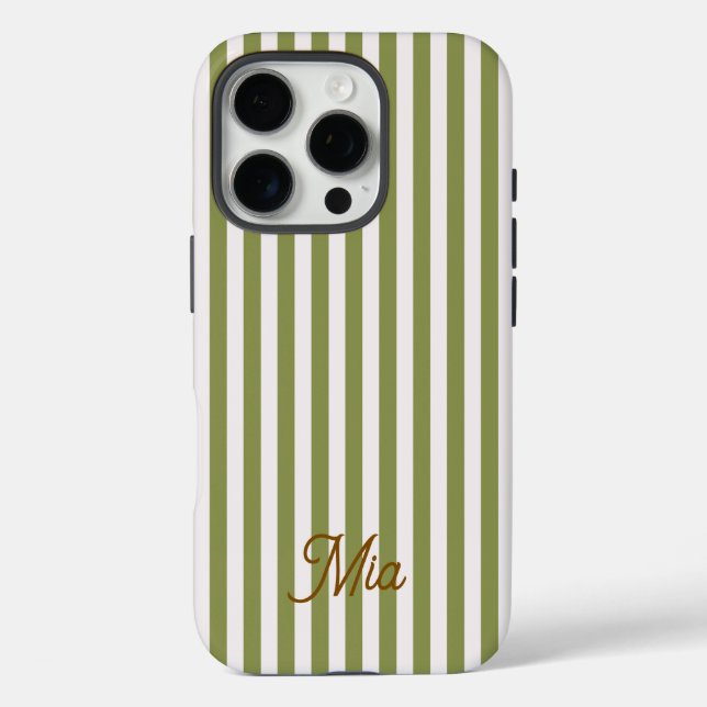 iPhone Case Personalised Striped Custom Name (Back)