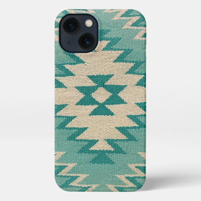 iPhone Case - Southwestern Weave, Teal (Back)