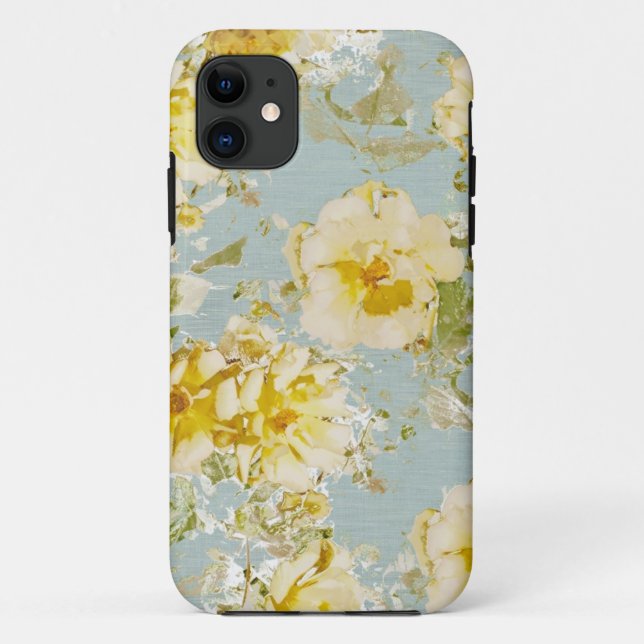 iPhone case Vintage blue flowers (Back)