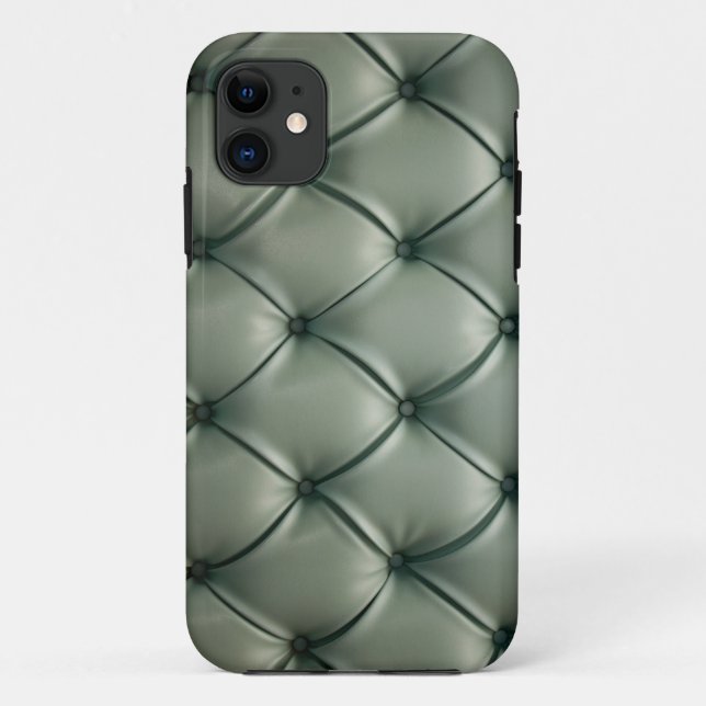 iPhone Case - Vintage Green Leather Upholstery (Back)