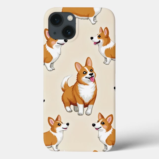 iPhone case with a cute Welsh Corgi character (Back)