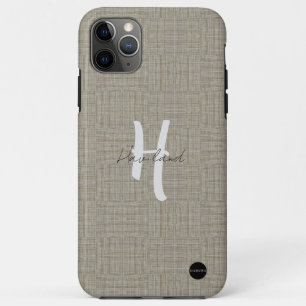 iPhone Case with a natural Linen Look Design HAMby