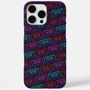 IPhone Case With Neon Multicolor Cassette Pattern
