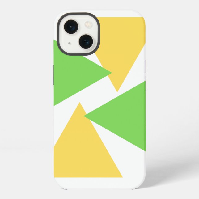 iPhone case yellow green triangle  (Back)