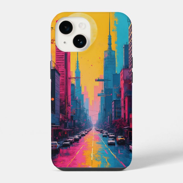  iPhone Cases (vibrant cityscape) (Back)