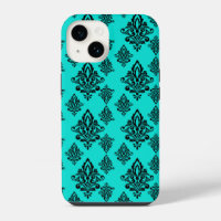 Iphone Damask Case- Dark Teal