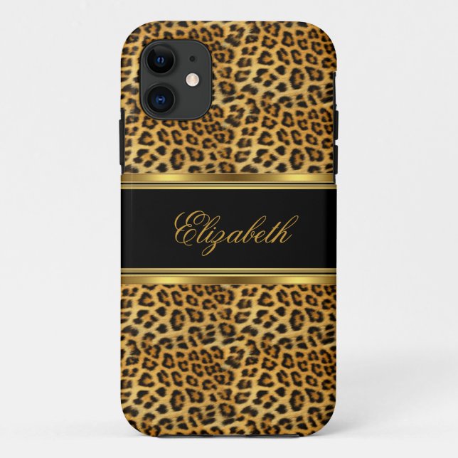 iPhone Elegant Classy Gold Leopard Case-Mate iPhone Case (Back)