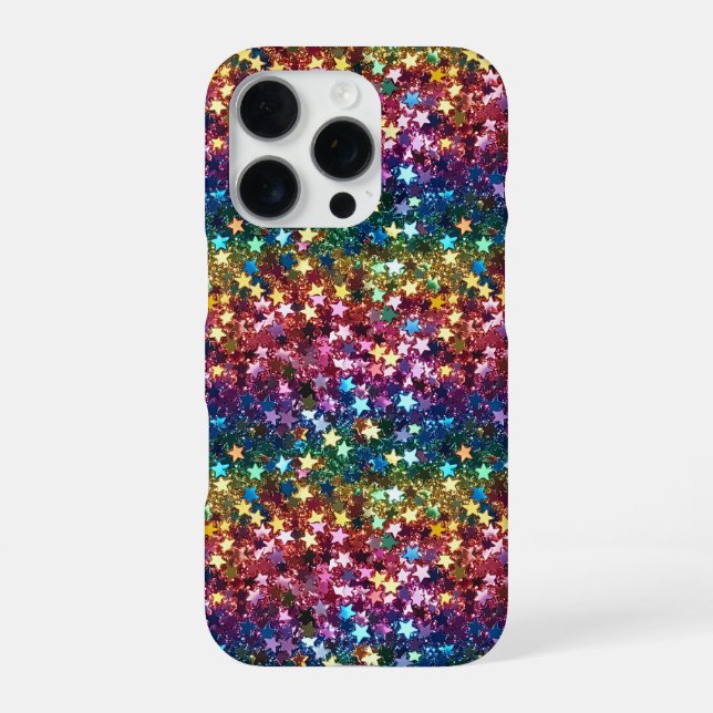 iphone glitter star pattern phone case (Back)